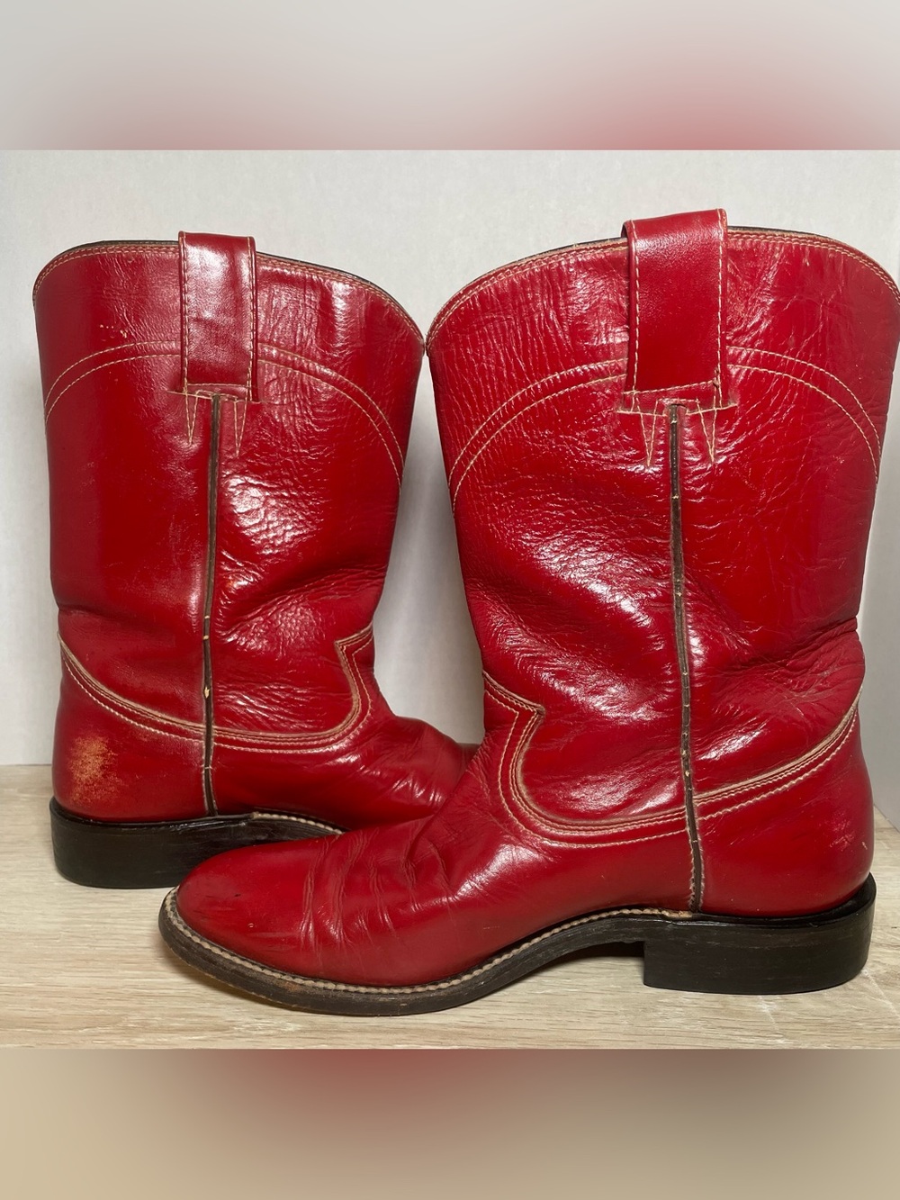 Vintage Red Leather Cowboy Boots - Roper Western Cowboy Ranch *read BELOW - Picture 5 of 16